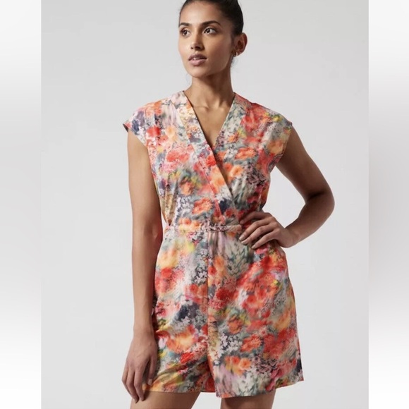 Athleta Pants - NWOT Athleta Marlow Romper, Renewed Bloom Pink SIZE M